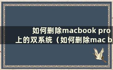 如何删除macbook pro上的双系统（如何删除mac book air上的双系统）